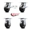 Service Caster 6 Inch Polyolefin Caster Brakes/Swivel Locks and 2 Rigid, 2PK SCC-35S620-POB-SLB-BSL-2-R-2 - alternate 3